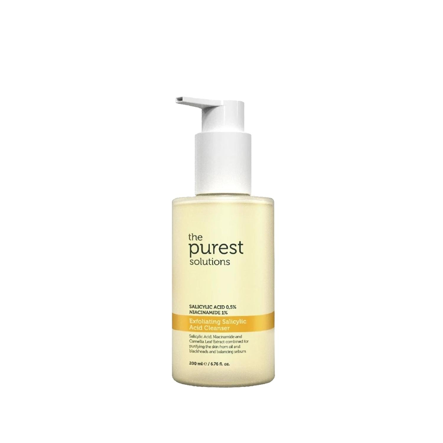 The Purest Solutions Salicylic Acid Exfoliating Cleanser for Acne-Prone Skin - 200ml, Dermatologically Tested, Skincare Routine Essential