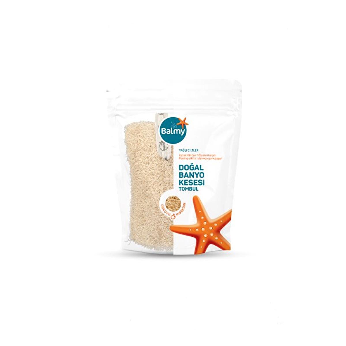 Balmy Natural Loofah Bath Pouch - Gentle Exfoliating Glove for Oily Skin, Natural Skincare