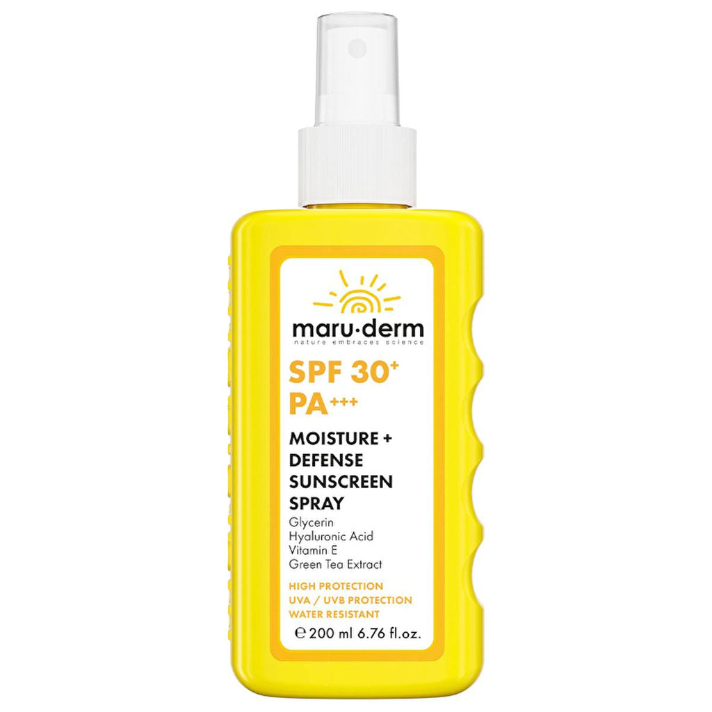 Maruderm SPF 30+ Sunscreen Spray: Hyaluronic Acid Moisturizing Sun Protection - Broad Spectrum, Non-Greasy, Ideal for Sensitive Skin, Daily Use