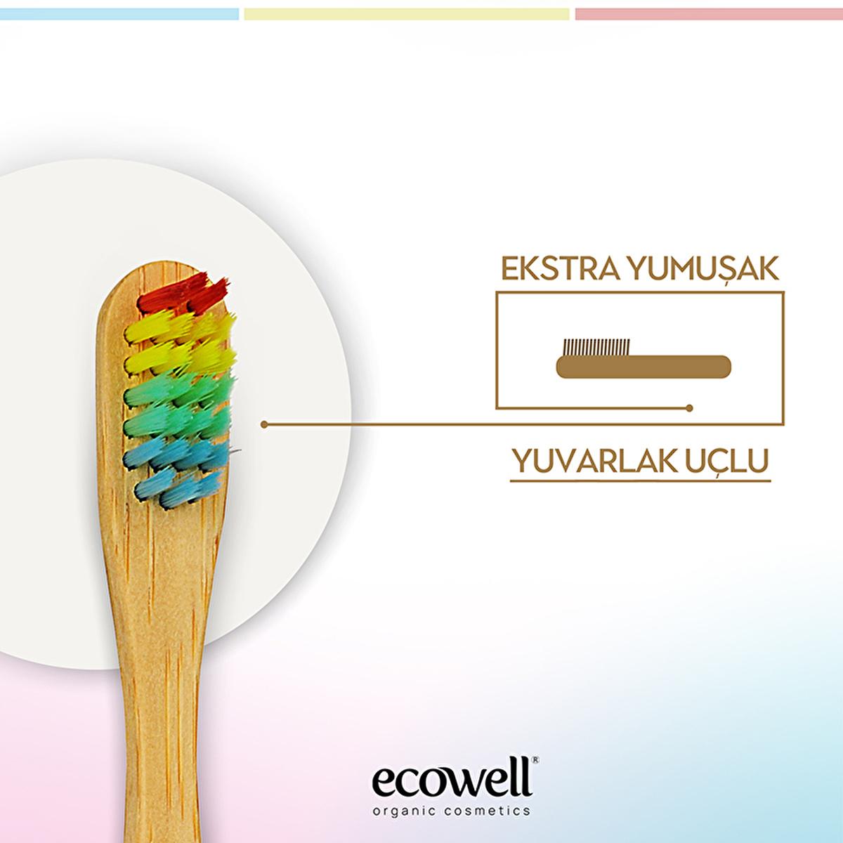 Ecowell Children's Toothbrush - Eco-Friendly Bamboo Handle, Soft Bristles, Vegan & Cruelty Free