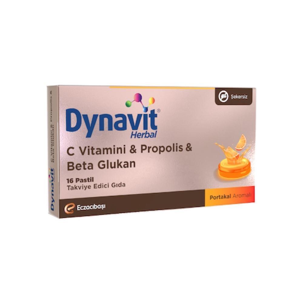 Dynavit Herbal Pastilles with Vitamin C, Propolis & Beta Glucan - Sugar-Free Immune Support