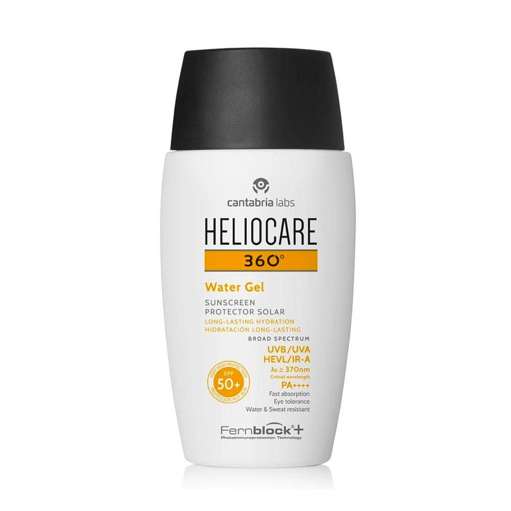 Heliocare 360 Water Gel SPF 50+ Moisturizing Sunscreen Gel for All Skin Types - Broad Spectrum Protection, Anti-Aging Benefits