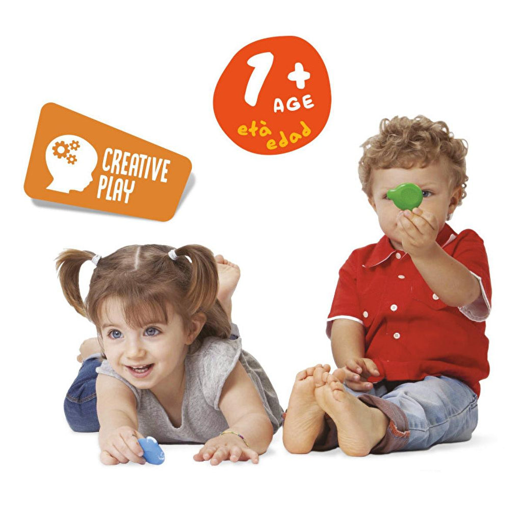 Carioca Teddy Bebek Crayons for Toddlers - 6 Non-Toxic Wax Crayons for Kids Aged 1+ Year