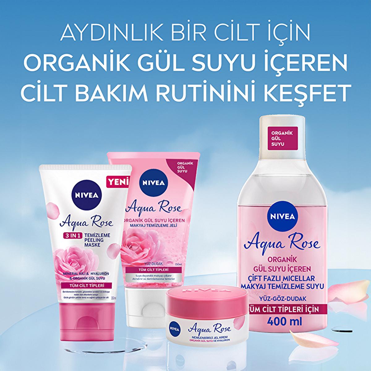 Nivea Aqua Rose Makeup Cleansing Gel - Hydrating, Gentle, Dermatologically Tested - 5.07 fl oz