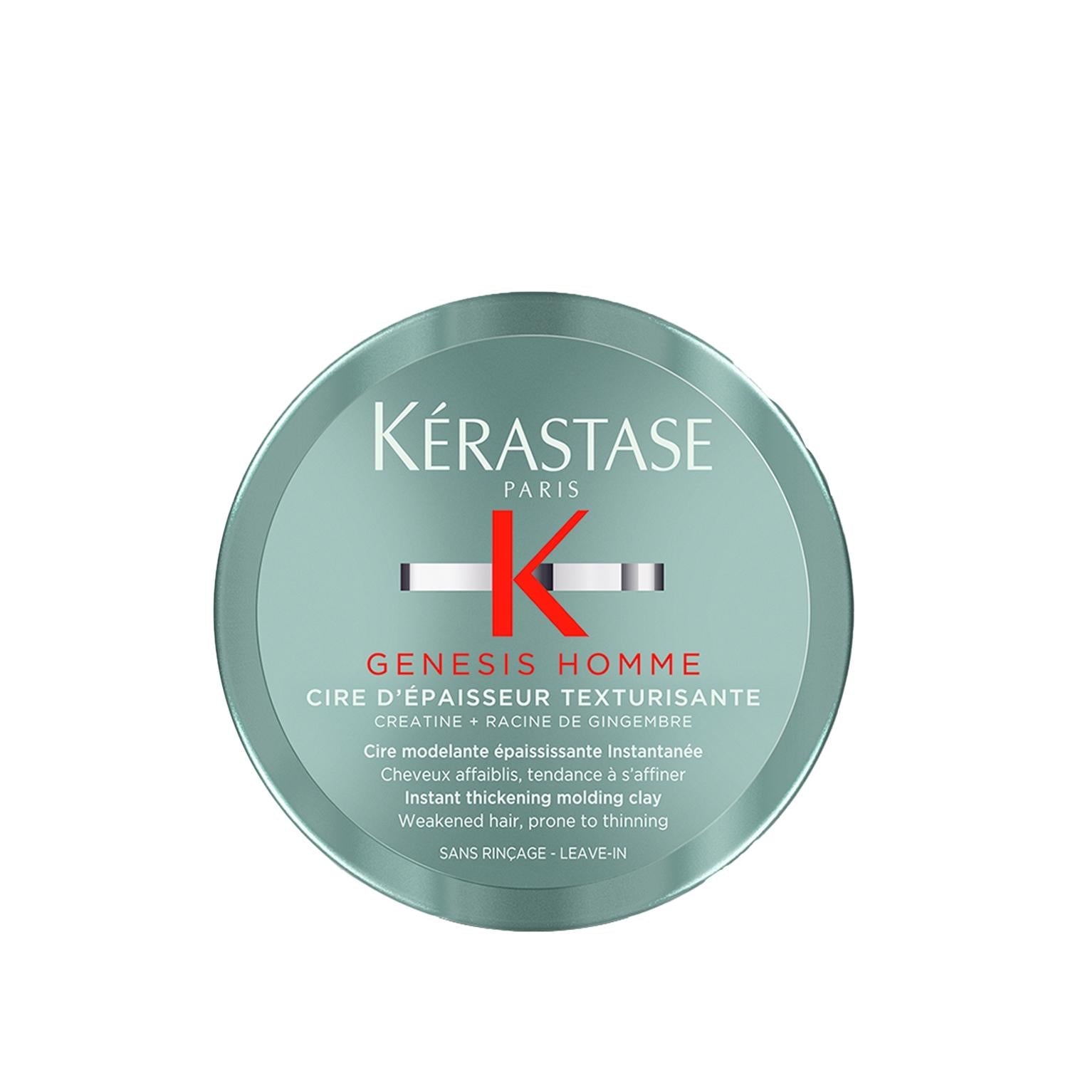 Kerastase Genesis Homme Styling Wax for Men - 75ml Premium Hair Wax for Strong Hold and Style