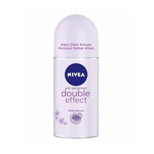 Nivea Double Effect: Smooth Skin Deodorant Roll-on for Women - Closer Shave, Lasting Odor Protection, 50ml