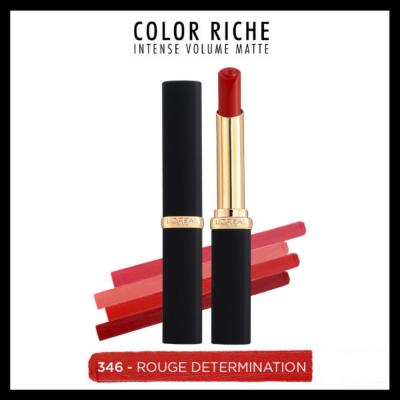 L'Oreal Paris Color Riche Intense Volume Matte Lipstick - 346 Rouge Determination -  Volumizing, Hydrating Red Matte Lipstick