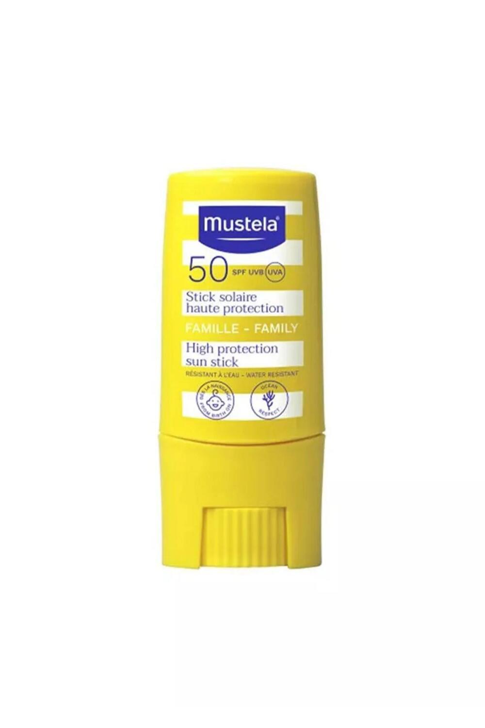 Mustela SPF50+ Sunscreen Stick for Family - 9ml - High Protection, Portable & Non-Greasy