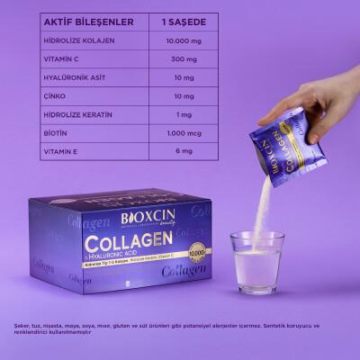 Bioxcin Beauty Collagen Supplement Powder with Hyaluronic Acid - Anti-Aging Dietary Support for Skin Health & Hydration