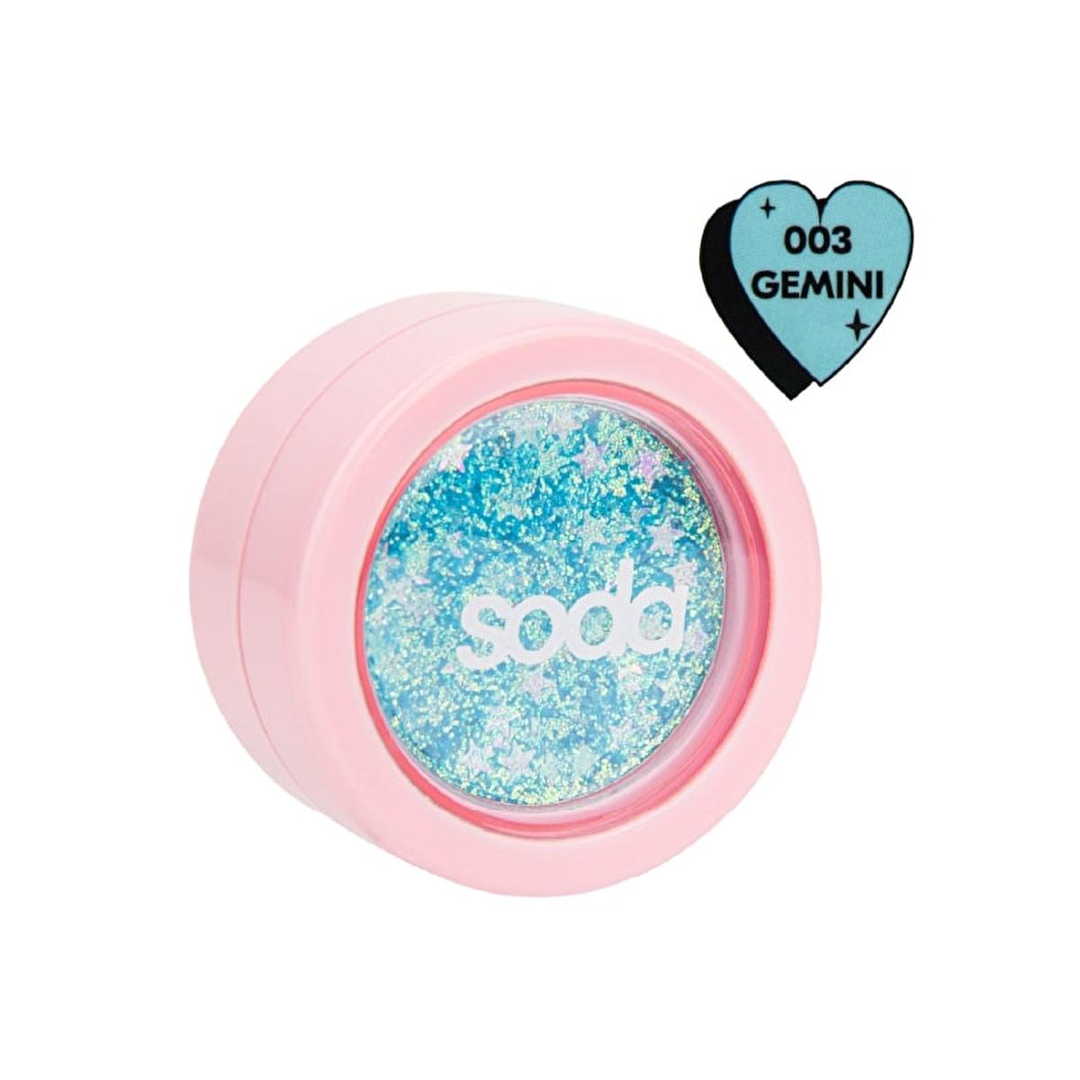 Soda Glitter Jel 003 Gemini - Long-Lasting Glitter Gel for Cosmetic Use - Social Media Influencer Beauty Product
