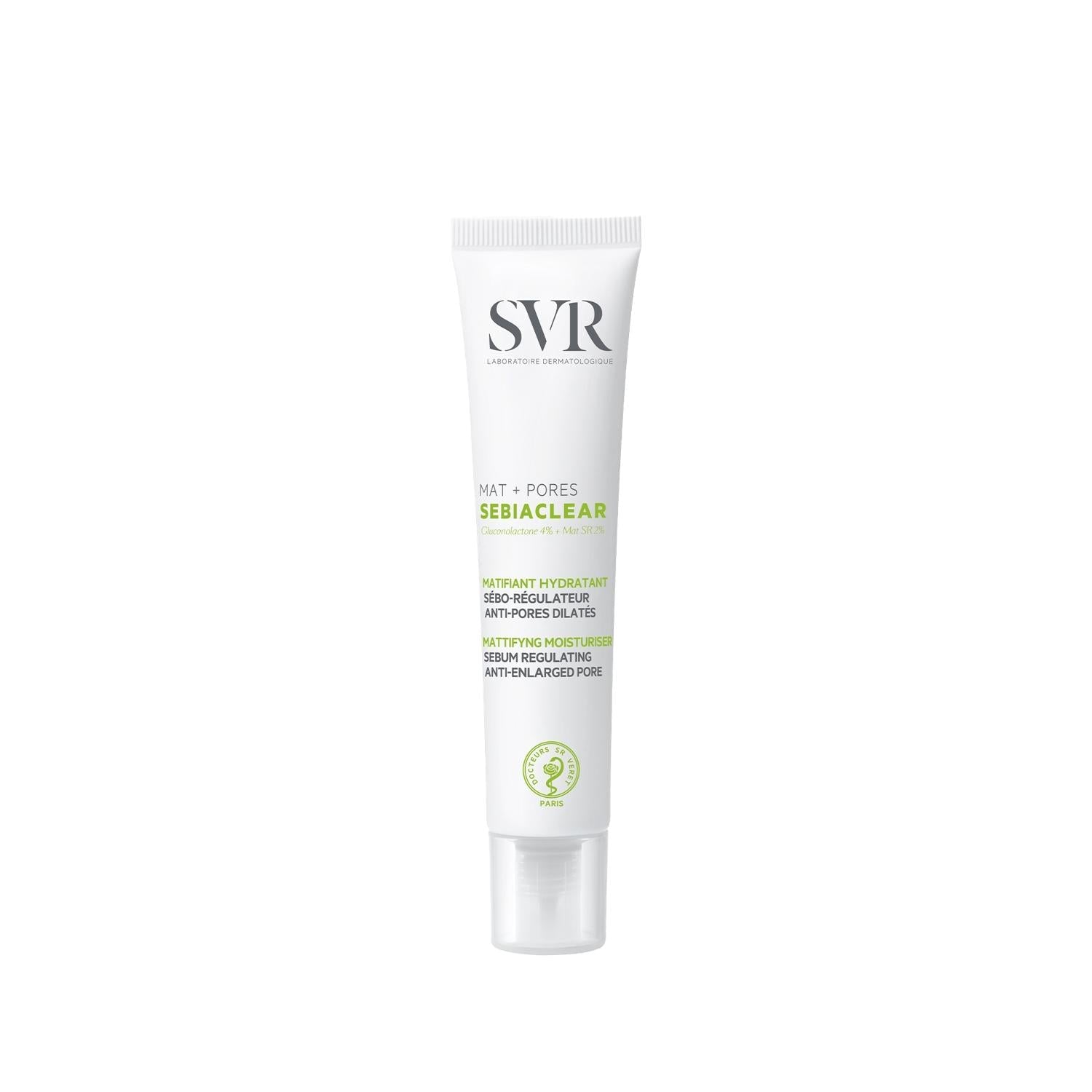 SVR Sebiaclear Mat+Pores Mattifying Moisturizing Cream 40ml - Hydrating, Mattifying Skincare for Oily Skin