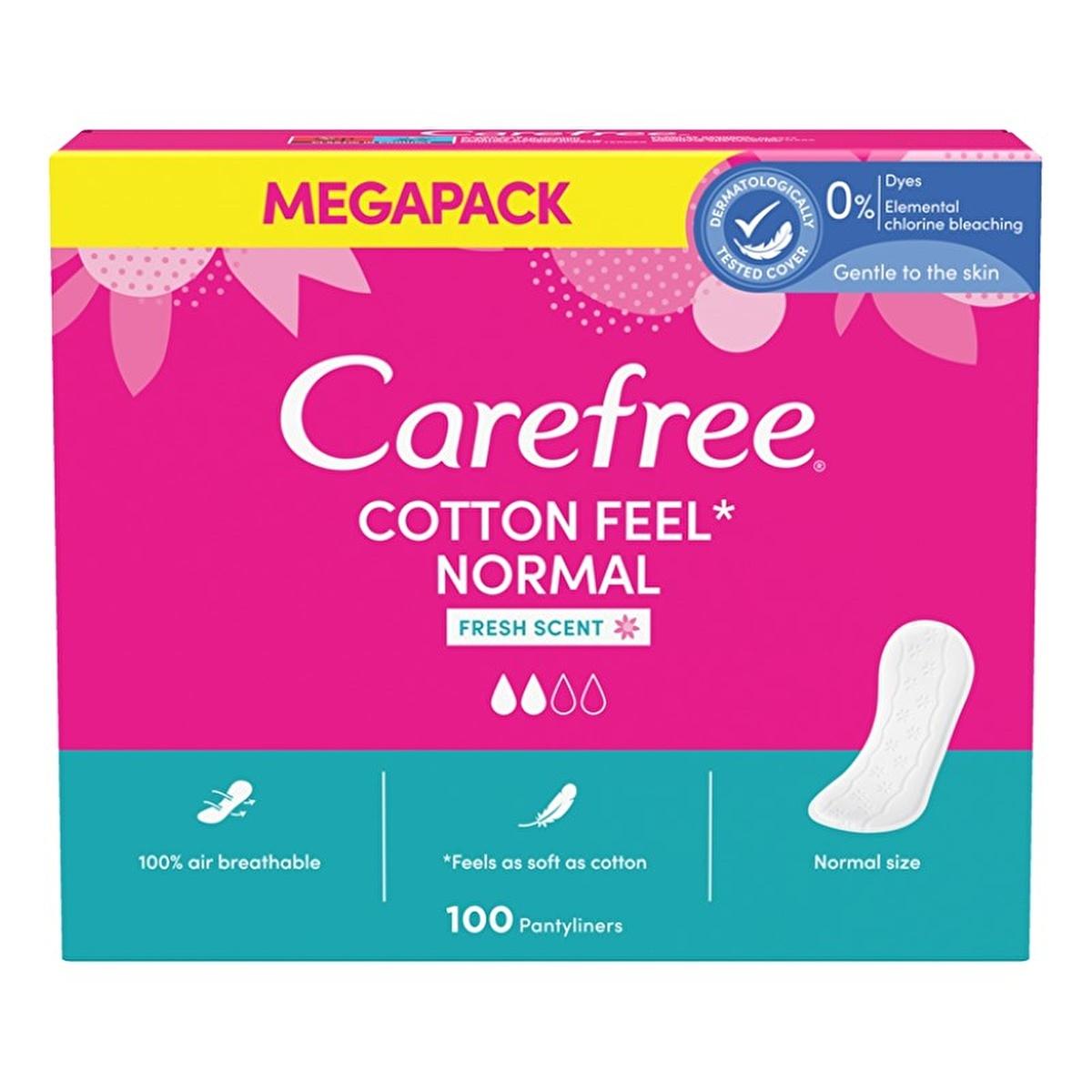 Carefree Cotton Feel Perfumed Panty Liners - 100 Count - Daily Comfort, Freshness, and Discreet Protection