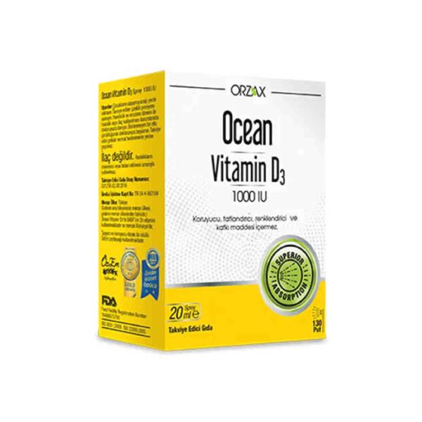 Ocean Vitamin D3 1000IU Spray 20ml - Supports Bone Health & Easy-to-Use Dietary Supplement for Adults