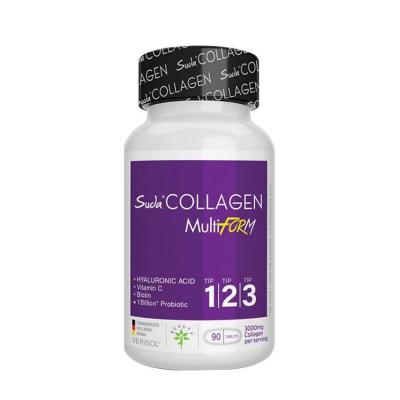 Suda Collagen: Type 1 2 3 Collagen Supplement with Probiotics, Hyaluronic Acid & Vitamin C - Supports Skin, Hair, Nails & Joint Health