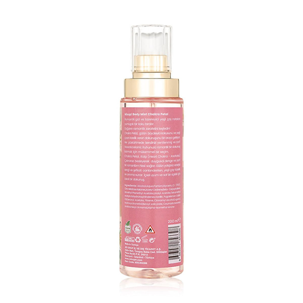 Mixup. Chakra Petal Vegan Body Spray - Rose & Green Tea Fragrance for Emotional Balance, 6.76 fl oz