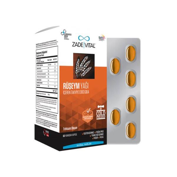 Zade Vital Wheat Germ Oil Supplement 500mg - 60 Capsules - Natural Energy Source for Athletes & Health-Conscious Individuals