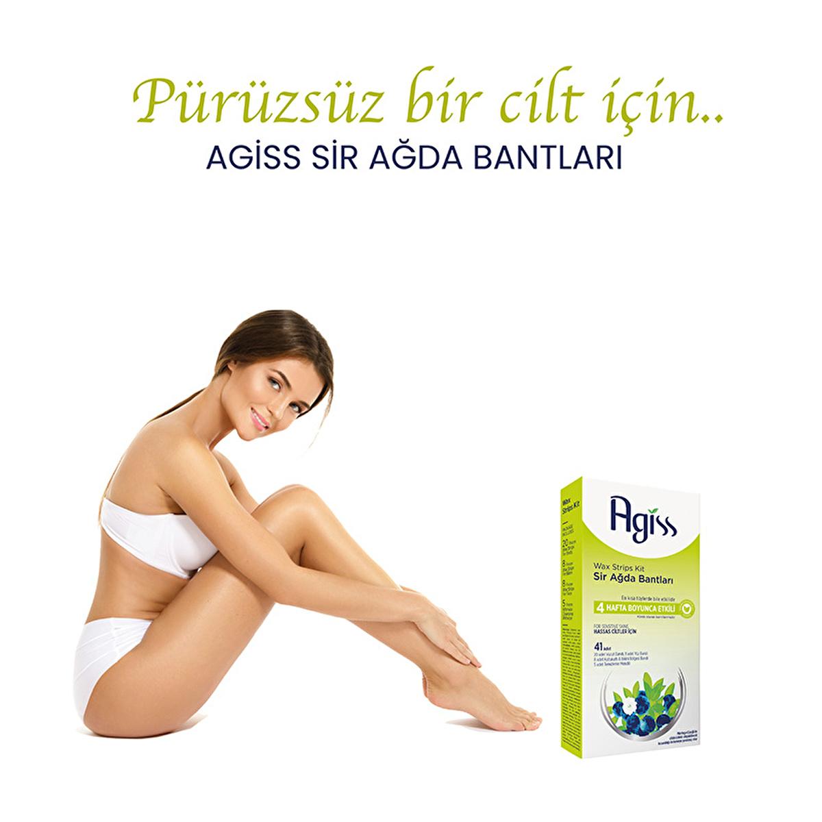 Agiss Sensitive Skin Wax Strips for Hair Removal - Gentle, Easy, and Effective for Body, Face, and Bikini Area