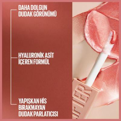Maybelline Lifter Gloss: Hyaluronic Acid Moisturizing Lip Gloss - Plumping, Non-Sticky, and Hydrating Topaz Lip Makeup