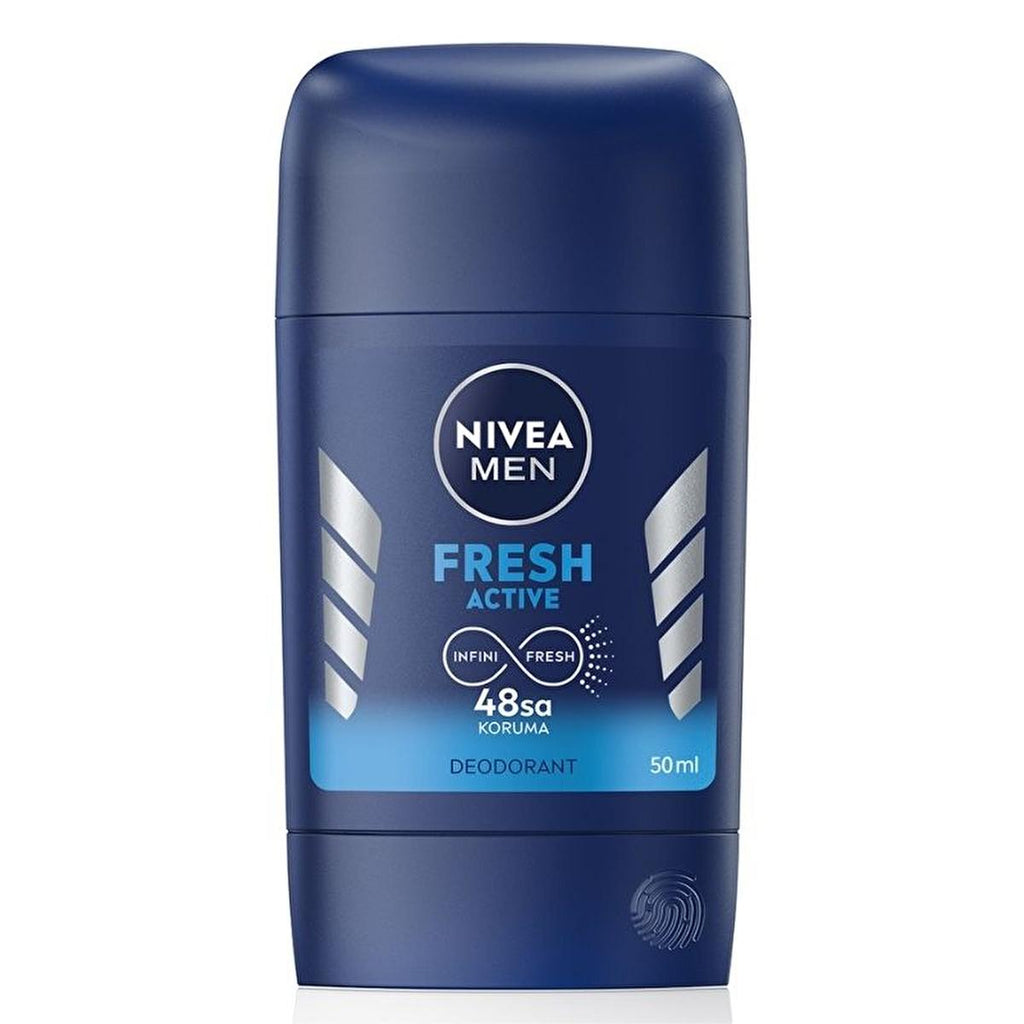 Nivea Men Fresh Active Deodorant for Men - 48 Hour Protection, Long-Lasting Freshness, Dermatologically Tested - Nivea Men Deodorant