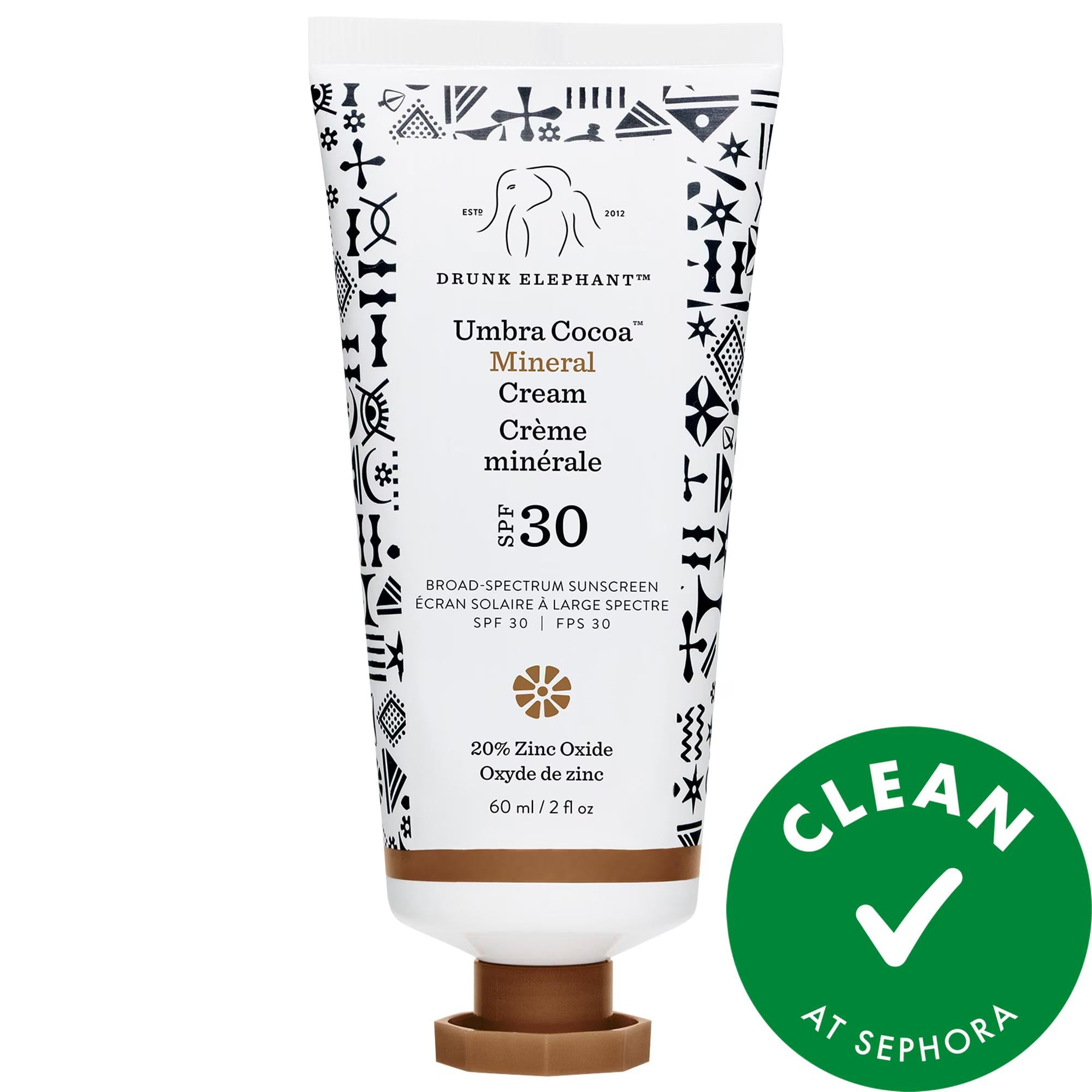 Drunk Elephant Umbra Tinted Face Sunscreen SPF 30/PA+++ - 100% Mineral Sunscreen for Sensitive Skin, Vegan & Cruelty-Free