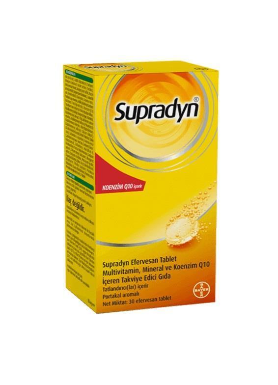 Supradyn Effervescent Multivitamin & Mineral Supplement with Coenzyme Q10 - 30 Tablets