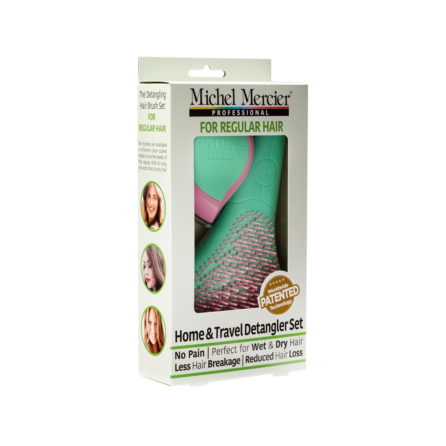 Michel Mercier Hair Brush Set for Normal Hair - Gentle Detangling Brush Set