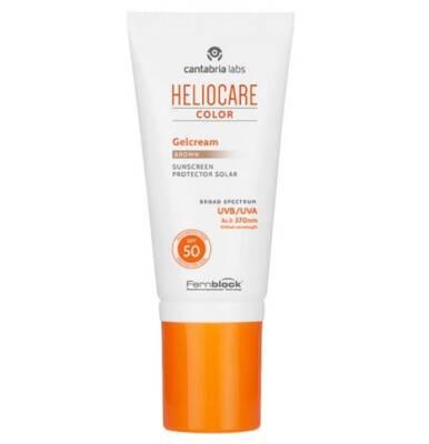 Heliocare SPF 50 Color Gelcream Brown Sunscreen Cream - Antioxidant, Non-Comedogenic, Oil-Free