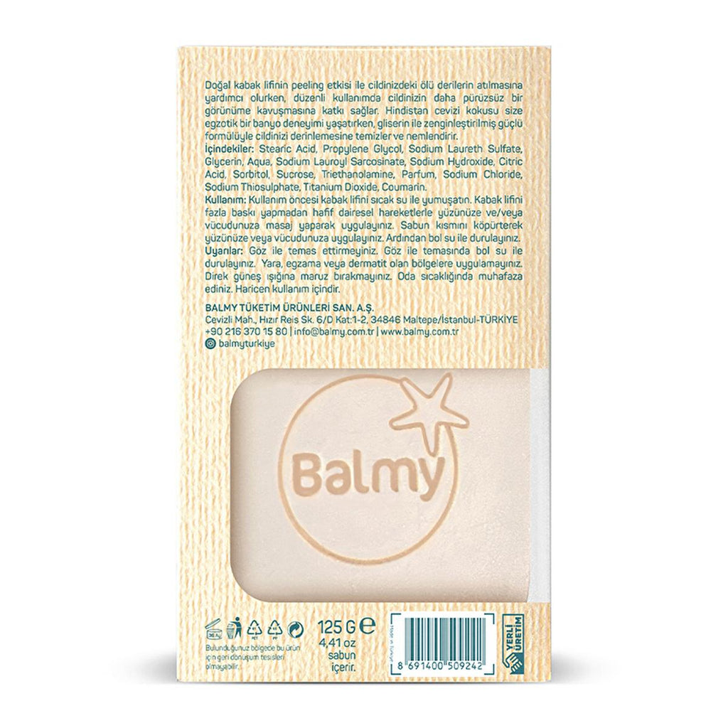 Balmy Natural Loofah Soap with Coconut Scent - Exfoliating, Moisturizing, and Gentle on Skin