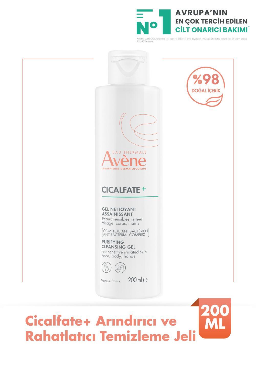 Avene Cicalfate+ Soothing Cleansing Gel for Sensitive Skin - Gentle, Natural, 6.76 fl oz