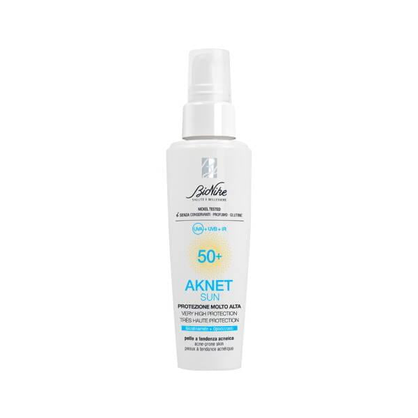 Bionike Aknet Sun SPF50+ Sunscreen for Oily Skin - Protects Against UVB Rays, Non-Comedogenic, Water-Resistant