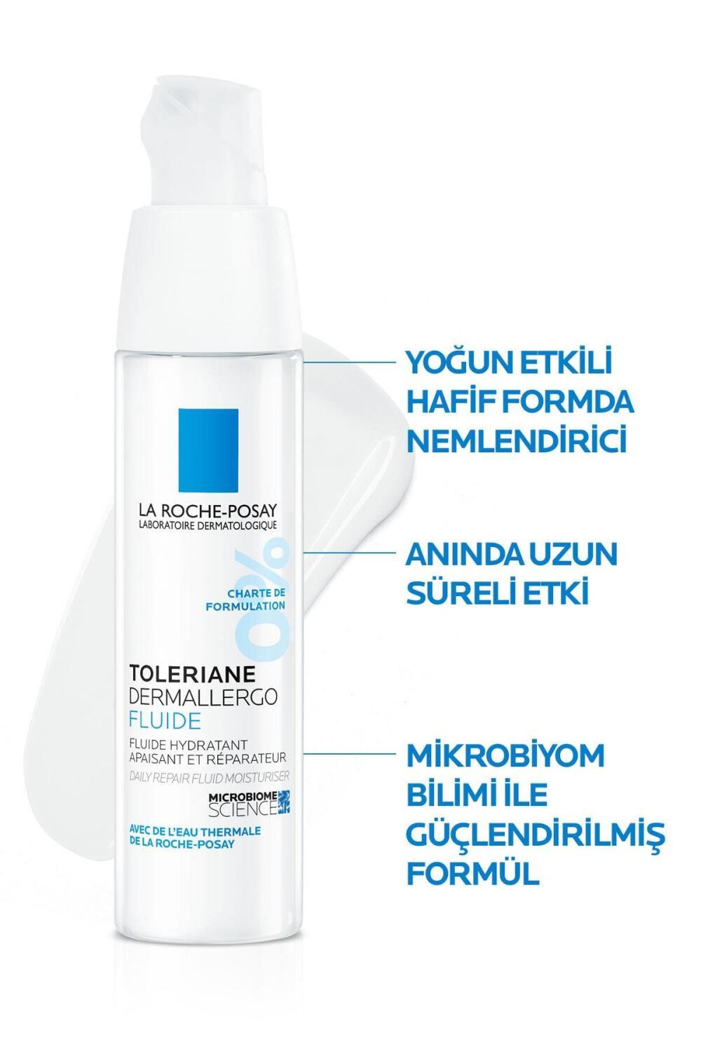 La Roche Posay Toleriane Dermallargo Fluide Nemlendirici Moisturizing Cream - Fragrance-Free, Hypoallergenic, 1.35 fl oz