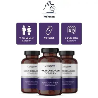 Collagen Forte Multi Collagen Complex Supplement for Skin, Hair & Nail Health - 90 Tablets