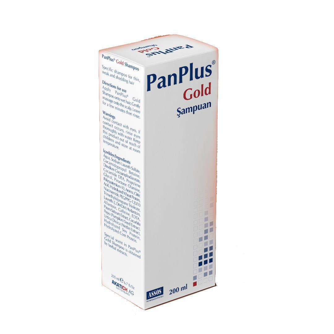 Panplus Gold Shampoo for Thin Hair - 6.76 fl oz, Daily Use, Caffeine & Vitamin B3