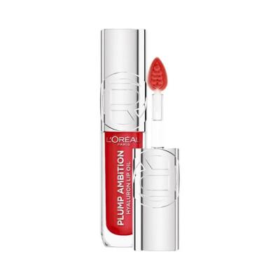 Loreal Paris Plump Ambition Hyaluron Lip Oil - 380 Rouge In Love, Hydrating Lip Care with Plumping Effect