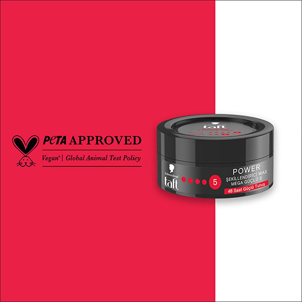 Taft Power: Caffeine Infused Hair Styling Wax - Mega Strong 48H Hold, Humidity & Wind Protection - Long Lasting Men's Hair Wax