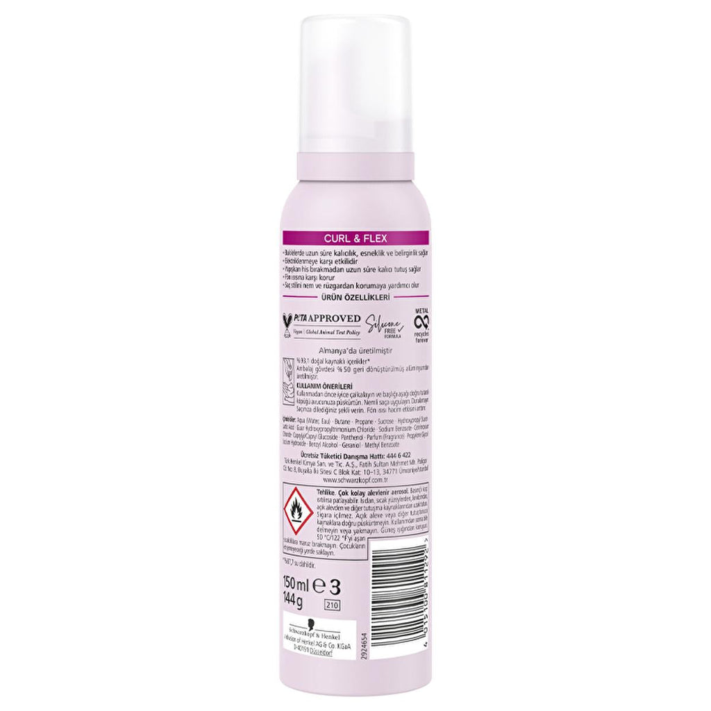 Taft Curl & Flex Hair Mousse - Enhances Curl Definition & Volume, 5.07 fl oz