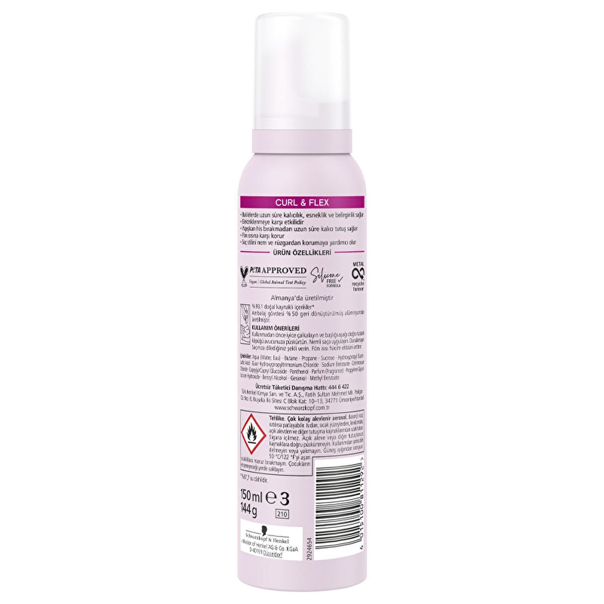 Taft Curl & Flex Hair Mousse - Enhances Curl Definition & Volume, 5.07 fl oz