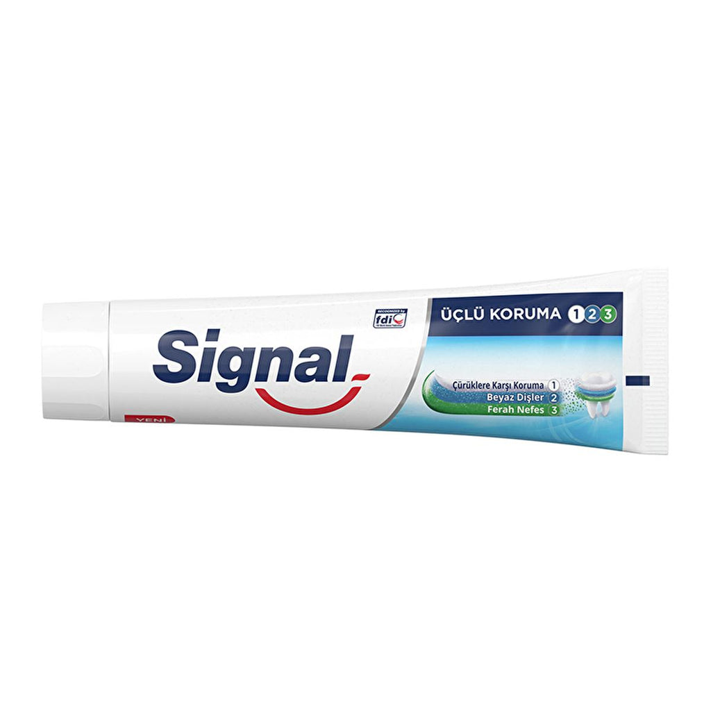 Signal Triple Protection Toothpaste with Fluoride - Natural Whitening, Mint Flavor - 4.06 fl oz