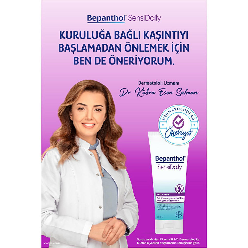 Bepanthol: SensiDaily Body Cream - Long Lasting Moisturizer for Sensitive Skin - Dermatologically & Pediatric Tested, Natural Oils, Skin Barrier Protection, 200ml