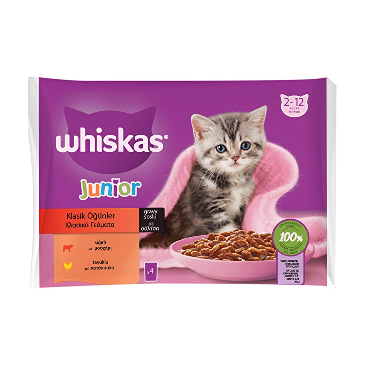 Whiskas Kitten Wet Cat Food Pouches: Delicious & Balanced Nutrition for Healthy Growth | High-Quality Ingredients, Easy to Digest