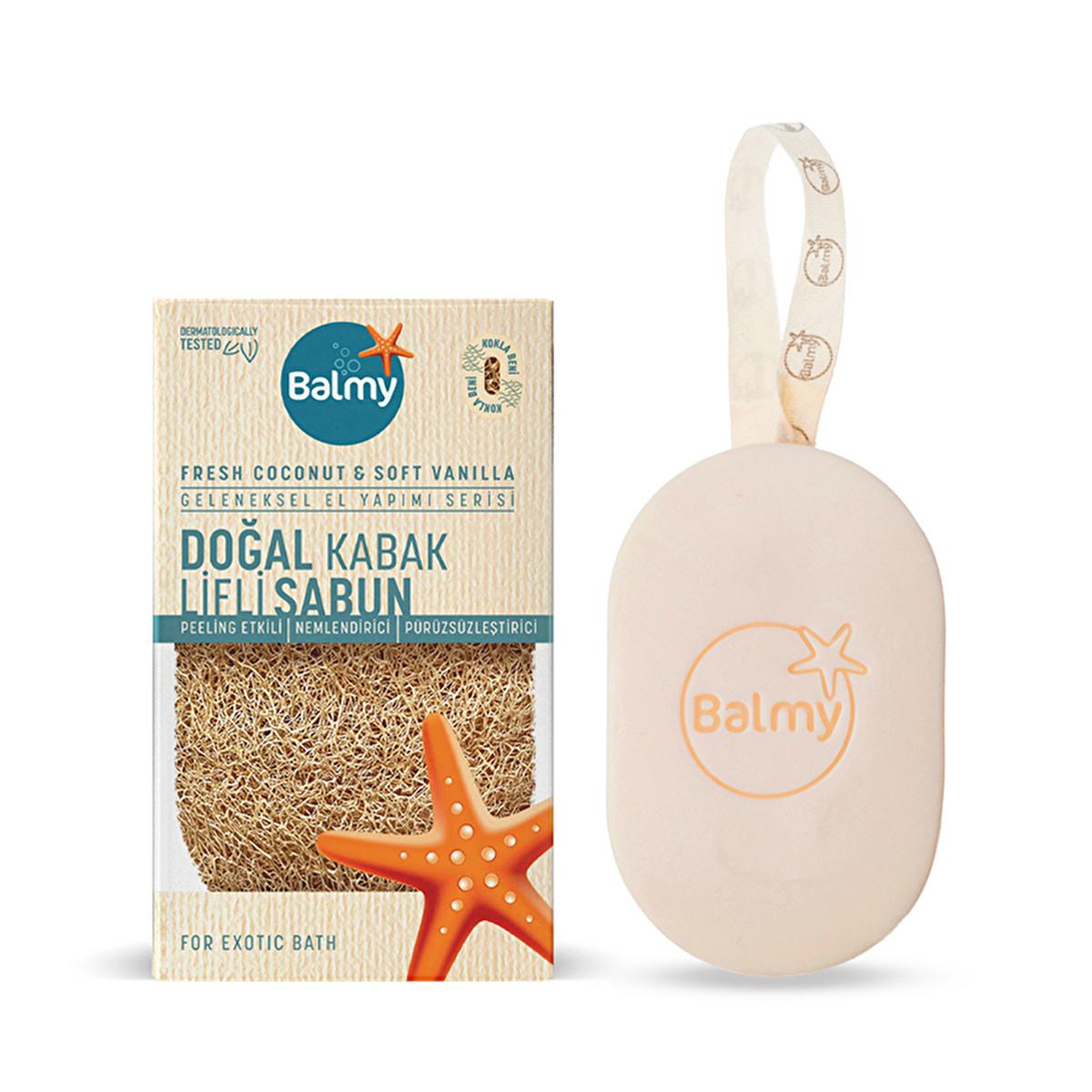 Balmy Natural Loofah Soap with Coconut Scent - Exfoliating, Moisturizing, and Gentle on Skin