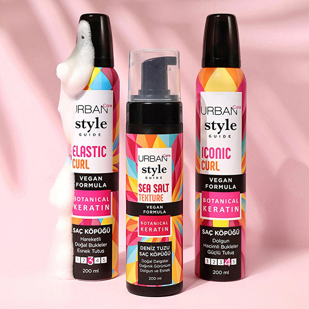 Urban Care Curl Enhancing Mousse with Botanical Keratin Complex - Lightweight, Long-Lasting Curl Definition & UV Protection