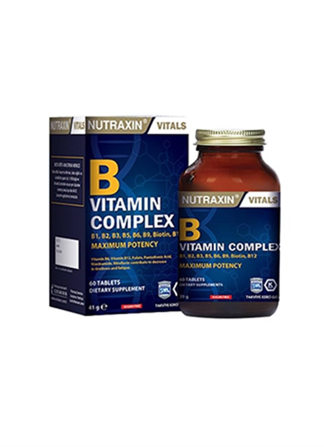 Nutraxin Vitamin B Complex Supplement - 60 Herbal Capsules | Comprehensive B Vitamins Formula