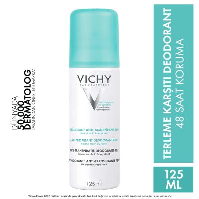 Vichy Anti-Transpirant Deodorant - Hypoallergenic, Long-Lasting Sweat & Odor Protection for Sensitive Skin