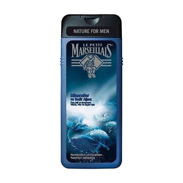 Le Petit Marseillais Cedarwood Shower Gel: 3-in-1 Body, Face & Hair Wash for Refreshing Hydration - Experience the Mineral Energy.