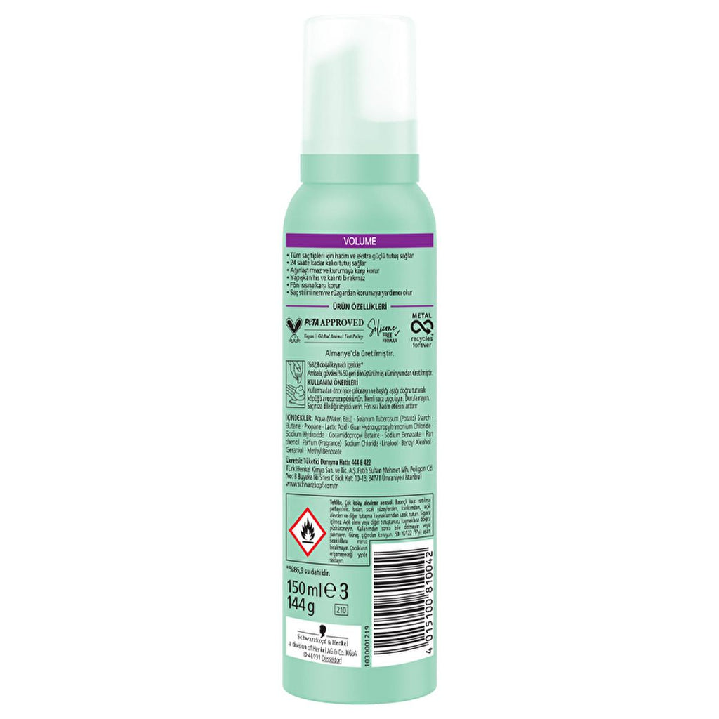 Taft Volume Hair Styling Mousse - Collagen Enriched, 48hr Strong Hold, 5.07 fl oz