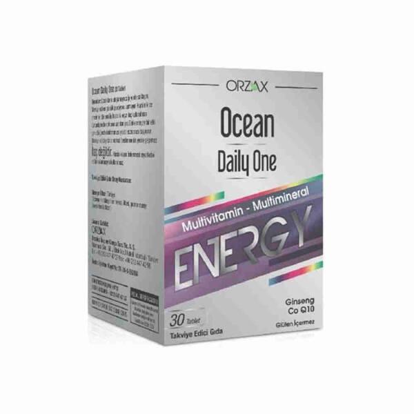 Orzax Ocean Daily One Energy: with Multivitamin & Mineral, Gluten-Free, Natural Energy - 30 Tablets