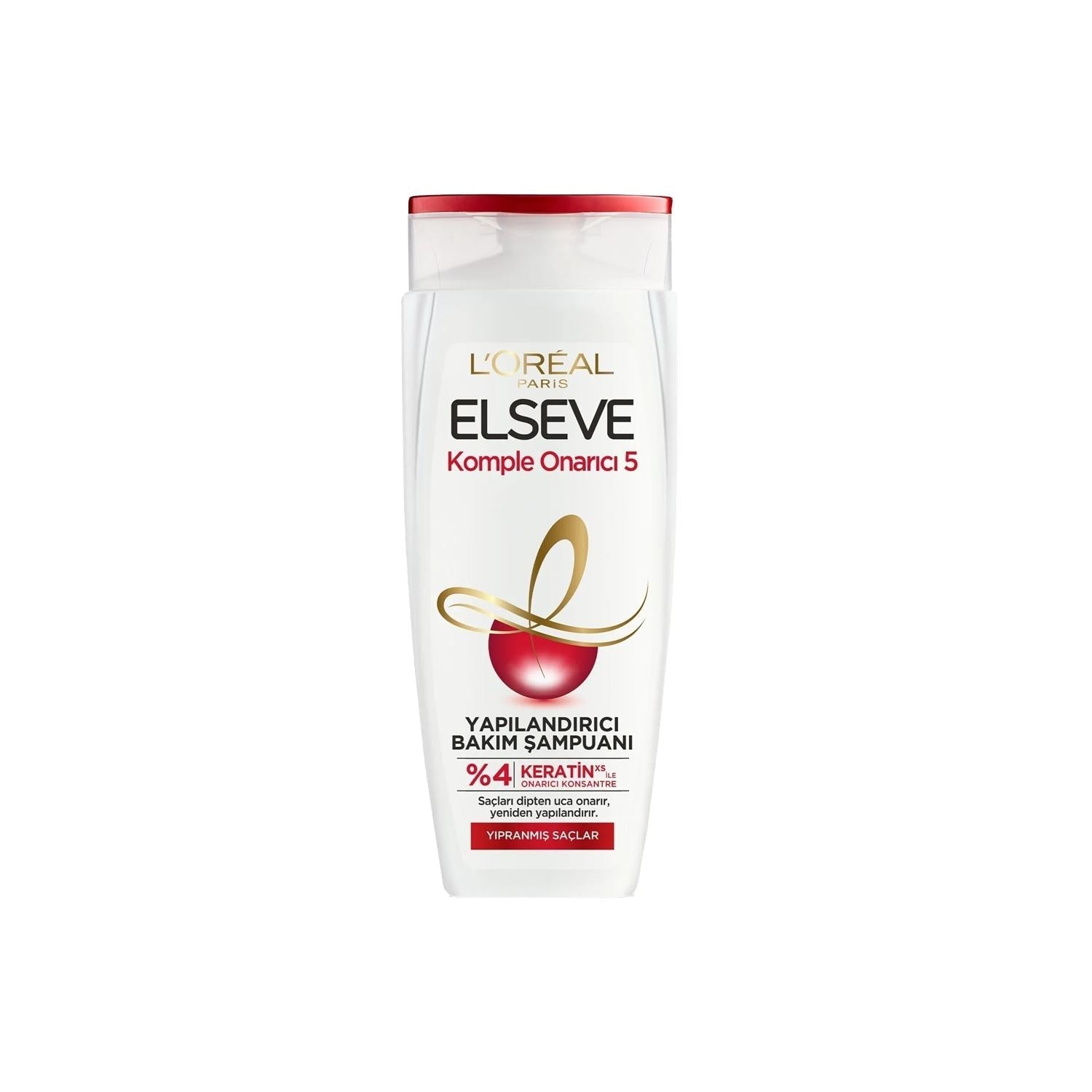 L'Oreal Elseve: Keratin Hair Repair Shampoo - Restructuring Shampoo for Damaged Hair, Protects Against Breakage - 300ml / 10.14 fl oz