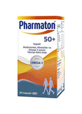 Pharmaton 50 Plus Multivitamin for Seniors: Boost Energy, Support Heart & Brain Health w/ Omega-3, Ginseng - 30 Capsules