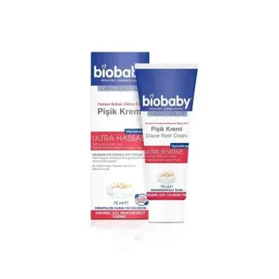 Biobaby Diaper Rash Cream: Natural Relief for Sensitive Baby Skin, Zinc Oxide Protection, Soothes Irritation & Redness - 75ml